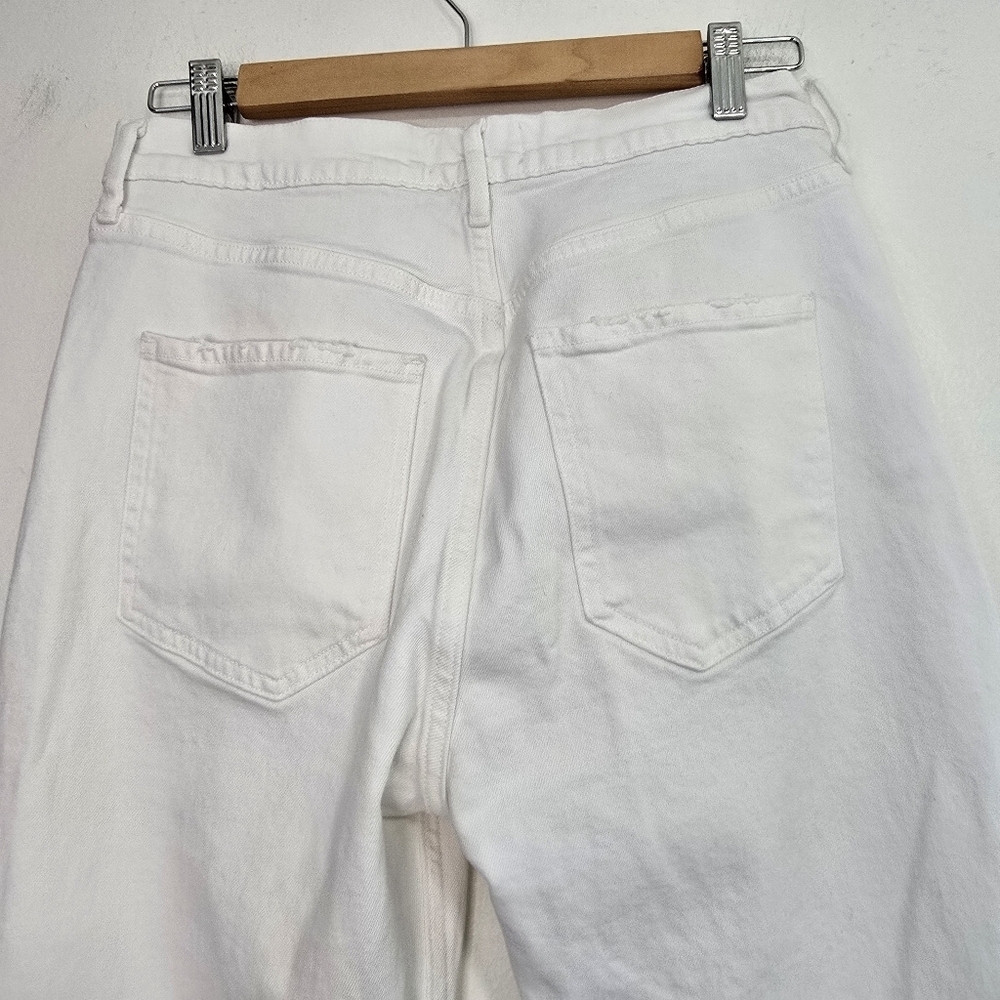 Agolde Riley Crop Jeans in white Flawed high-rise straight leg some stretch - Picture 8 of 13